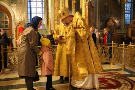 В канун Недели 16-й по Пятидесятнице владыка Леонтий совершил всенощное бдение в Казанском соборе