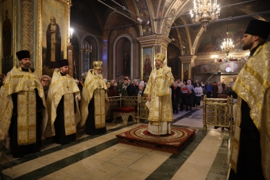 В канун Рождества Христова епископ Леонтий совершил всенощное бдение в Казанском соборе
