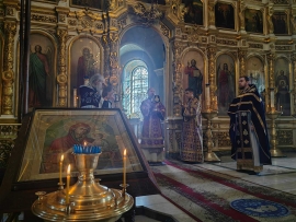 В Неделю 4-ю Великого поста епископ Леонтий совершил Литургию в Казанском соборе