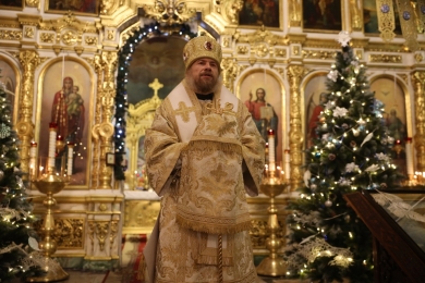 Архиерейское служение в праздник Рождества Христова в Казанском соборе