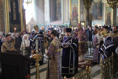 Епископ Леонтий совершил Литургию и чин Торжества Православия